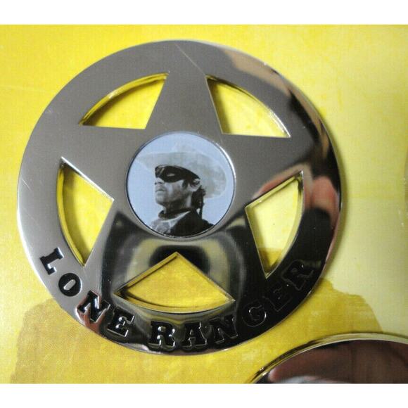 Disney Set (4) Lone Ranger Tonto Police / SHERIFF BADGE PIN SET Limited Edition! - Picture 3 of 9